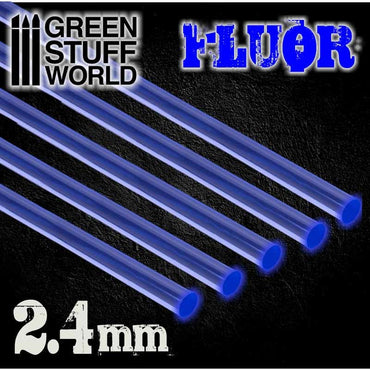 Green Stuff World: Acrylic Rods - Round 2.4 mm Fluor BLUE