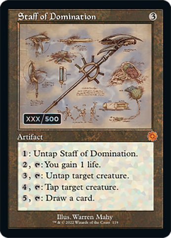 Staff of Domination (Retro Schematic) (Serialized) [The Brothers' War Retro Artifacts]