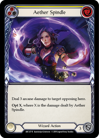 Aether Spindle (Yellow) [ARC127-R] (Arcane Rising)  1st Edition Rainbow Foil