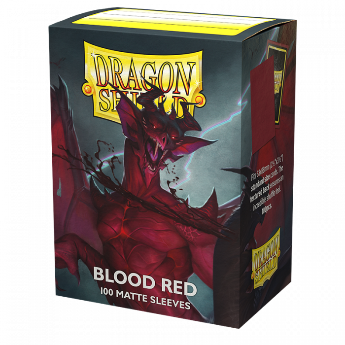 Dragon Shield 100 Standard Matte Sleeves - Blood Red