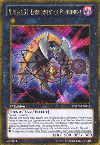 Number 31: Embodiment of Punishment [PGLD-EN024] Gold Secret Rare