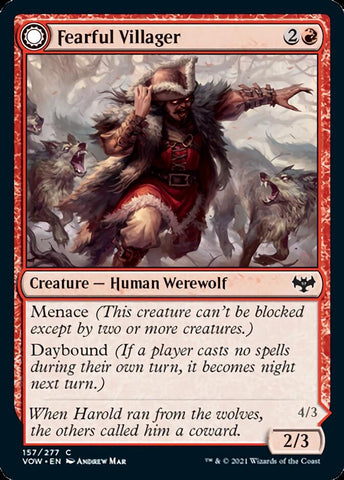 Fearful Villager // Fearsome Werewolf [Innistrad: Crimson Vow]