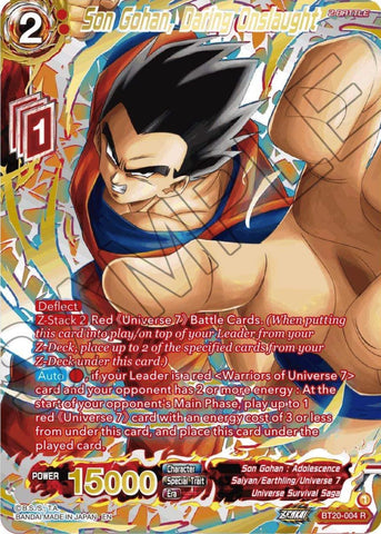 Son Gohan, Daring Onslaught (Gold-Stamped) (BT20-004) [Power Absorbed]