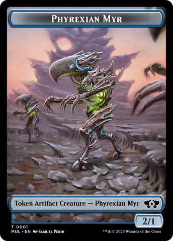 Phyrexian Myr // Teferi's Talent Emblem Double-Sided Token [March of the Machine Tokens]