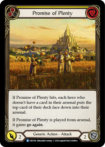 Promise of Plenty (Yellow) [CRU184] (Crucible of War)  1st Edition Rainbow Foil