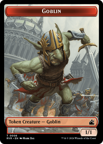 Goblin (0008) // Wurm Double-Sided Token [Ravnica Remastered Tokens]