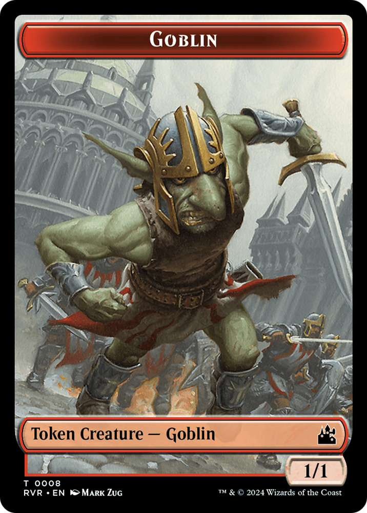 Goblin (0008) // Beast Double-Sided Token [Ravnica Remastered Tokens]