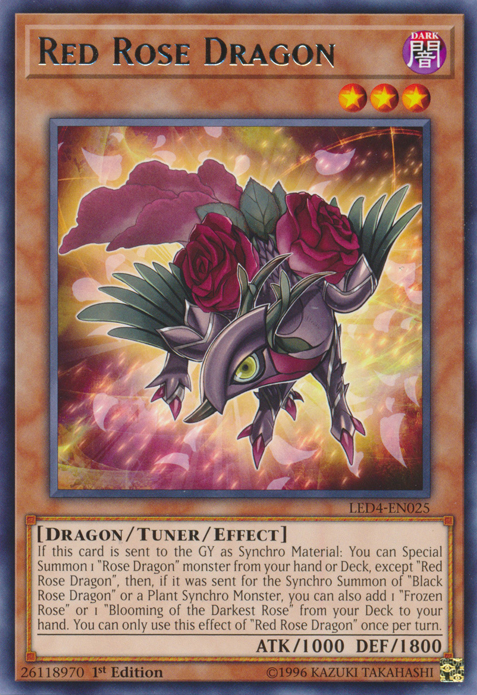 Red Rose Dragon [LED4-EN025] Rare