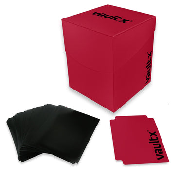 Vault X Large Deck Box wih 150 Card Sleeves Fire Red