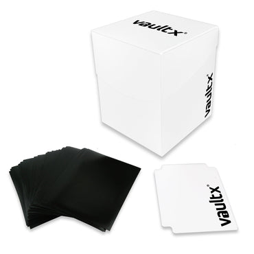 Vault X Large Deck Box wih 150 Card Sleeves White