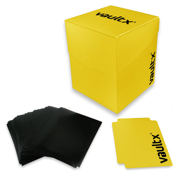 Vault X Large Deck Box wih 150 Card Sleeves Yellow