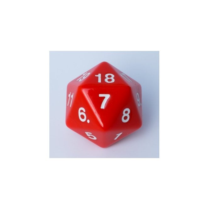 D20 Countdown Die RED 55mm