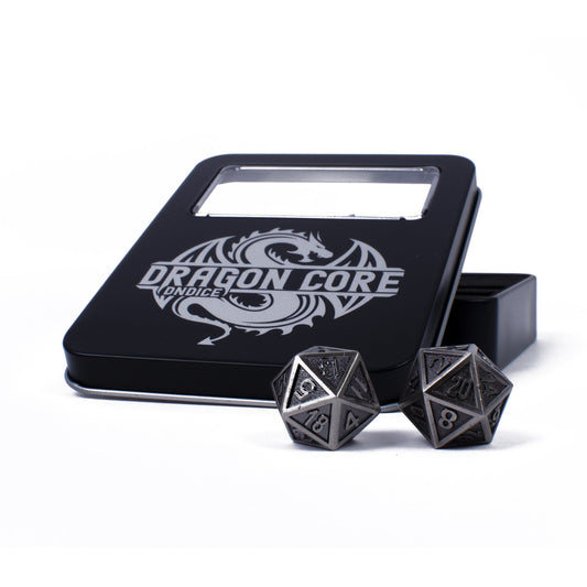 Bone Silver Dragon DnDice Set