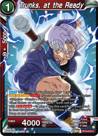 Trunks, at the Ready (BT19-016) [Fighter's Ambition]