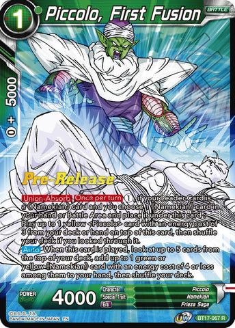 Piccolo, First Fusion (BT17-067) [Ultimate Squad Prerelease Promos]