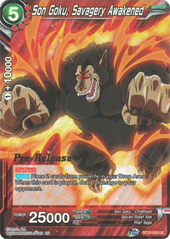 Son Goku, Savagery Awakened (BT10-006) [Rise of the Unison Warrior Prerelease Promos]