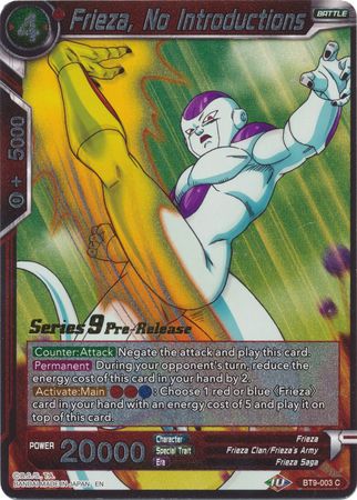 Frieza, No Introductions (BT9-003) [Universal Onslaught Prerelease Promos]