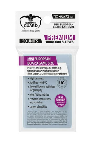 Ultimate Guard Premium Soft Sleeves for Board Game Cards Mini European (50)