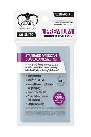 Ultimate Guard Premium Soft Sleeves for Board Game Cards Standard American (60)