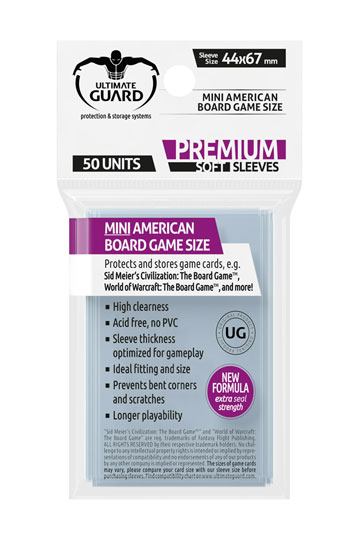 Ultimate Guard Premium Soft Sleeves for Board Game Cards Mini American (50)