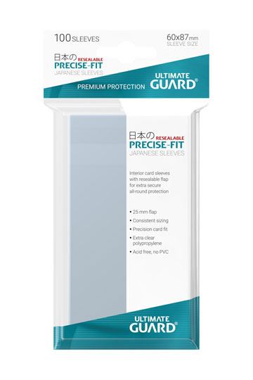Ultimate Guard Precise-Fit Sleeves Resealable Japanese Size Transparent (100)