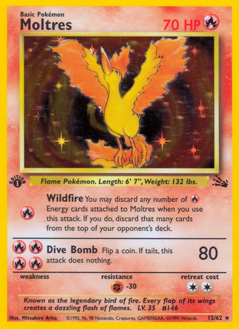 Moltres (12/62) [Fossil 1st Edition]