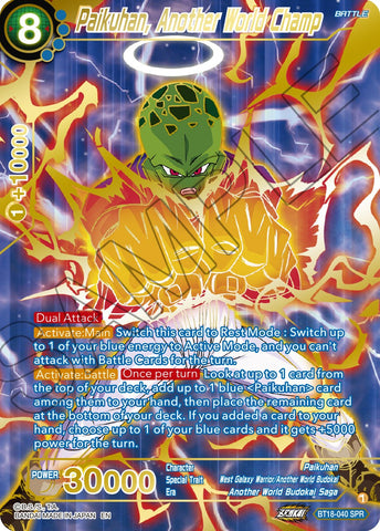 Paikuhan, Another World Champ (SPR) (BT18-040) [Dawn of the Z-Legends]