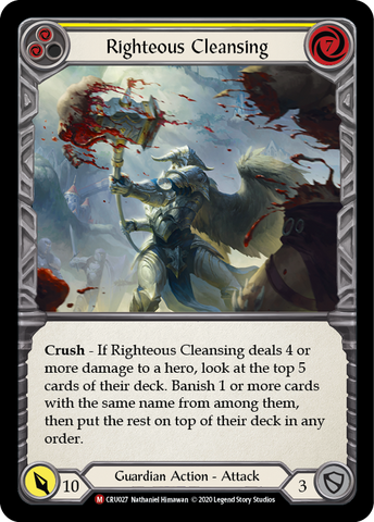Righteous Cleansing [CRU027] (Crucible of War)  1st Edition Rainbow Foil