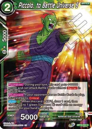 Piccolo, to Battle Universe 6 (BT16-054) [Realm of the Gods]