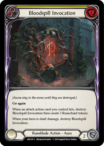 Bloodspill Invocation (Yellow) [ARC107-C] (Arcane Rising)  1st Edition Rainbow Foil
