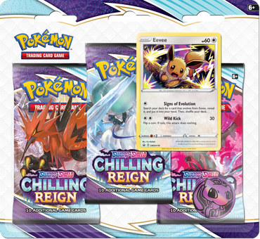 Pokémon TCG: Sword & Shield 6 Chilling Reign n 3-Pack Booster Display Eevee