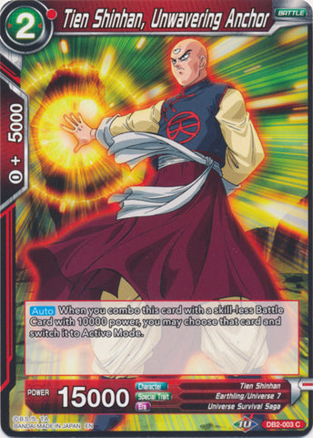 Tien Shinhan, Unwavering Anchor (Reprint) (DB2-003) [Battle Evolution Booster]