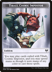 Human Warrior // Tibalt, Cosmic Impostor Emblem Double-Sided Token [Kaldheim Tokens]