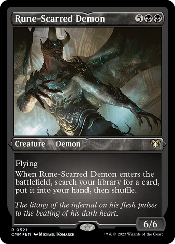 Rune-Scarred Demon (Foil Etched) [Commander Masters]