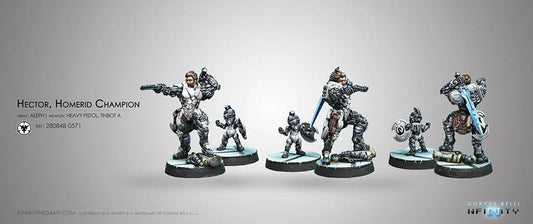 Hector, Homerid Champion (Heavy Pistol, EXP CCW) Infinity Corvus Belli