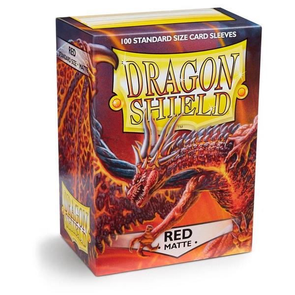 Dragon Shield 100 Standard Matte Sleeves - Red