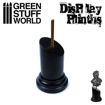 Green Stuff World: Tapered Round Bust Plinth 3.5x3.5cm Black