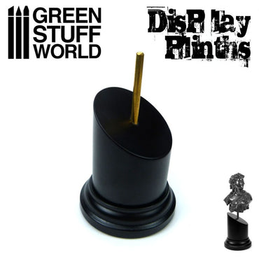 Green Stuff World: Tapered Round Bust Plinth 5x5cm Black