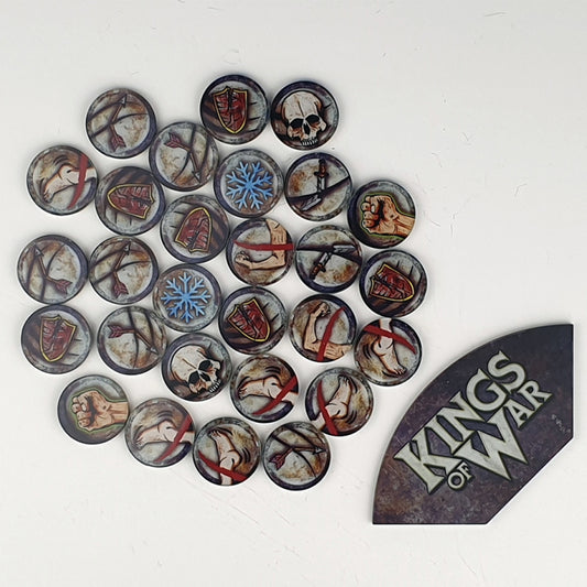 Kings of War Game Token Set & Arc Template