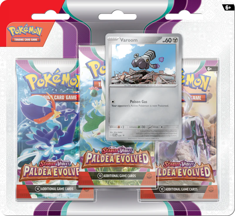 Pokémon TCG: Scarlet & Violet 2 - Paldea Evolved 3-Pack Booster Display Varoom