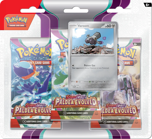 Pokémon TCG: Scarlet & Violet 2 - Paldea Evolved 3-Pack Booster Display Varoom