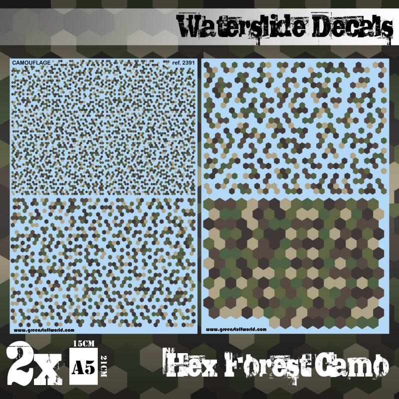 Green Stuff World: Waterslide Decals - Hex Forest Camo