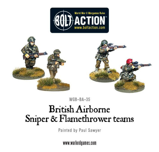 Bolt Action British Airborne Flamethrower and sniper teams